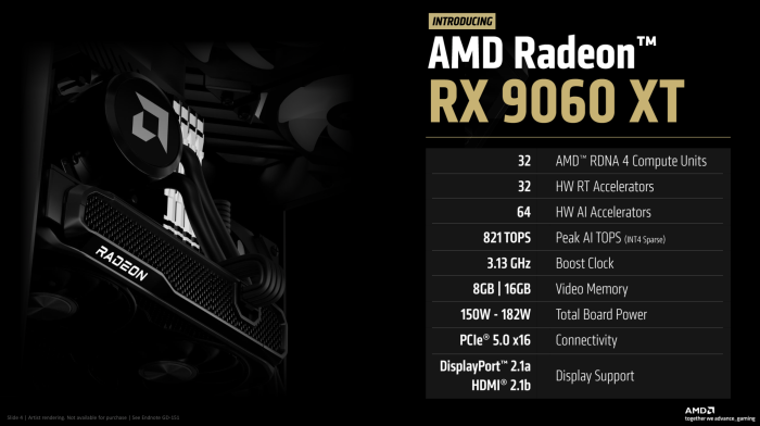 Die AMD Radeon RX 9060 XT im Überblick (Bild: AMD)